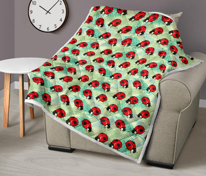 Ladybug Cute Print Pattern Quilt Bedspread