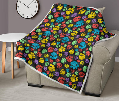 Paw Colorful Print Quilt Bedspread