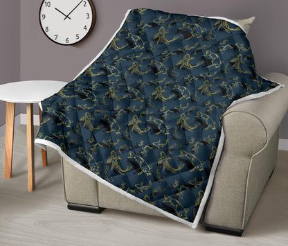 Koi Carp Gold Design Themed Print Quilt Bedspread