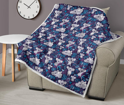 Koala Cute Themed Design Print Quilt Bedspread