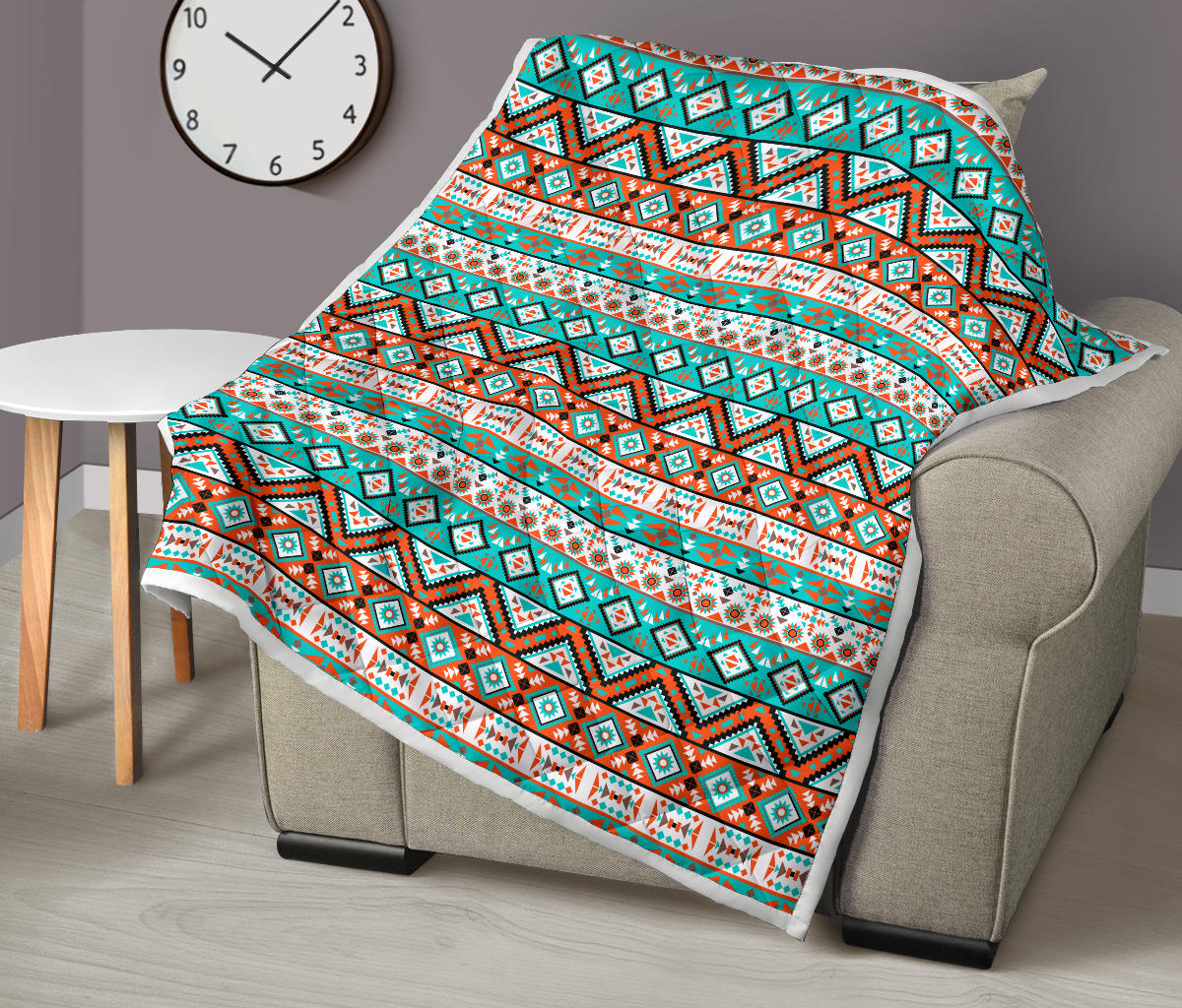 Navajo Style Print Pattern Quilt Bedspread