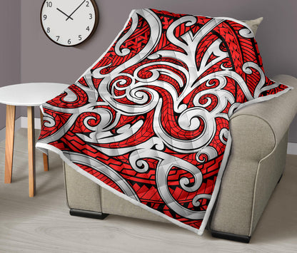 Maori Polynesian Themed Design Print Quilt Bedspread
