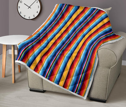 Mexican Blanket Stripe Print Pattern Quilt Bedspread