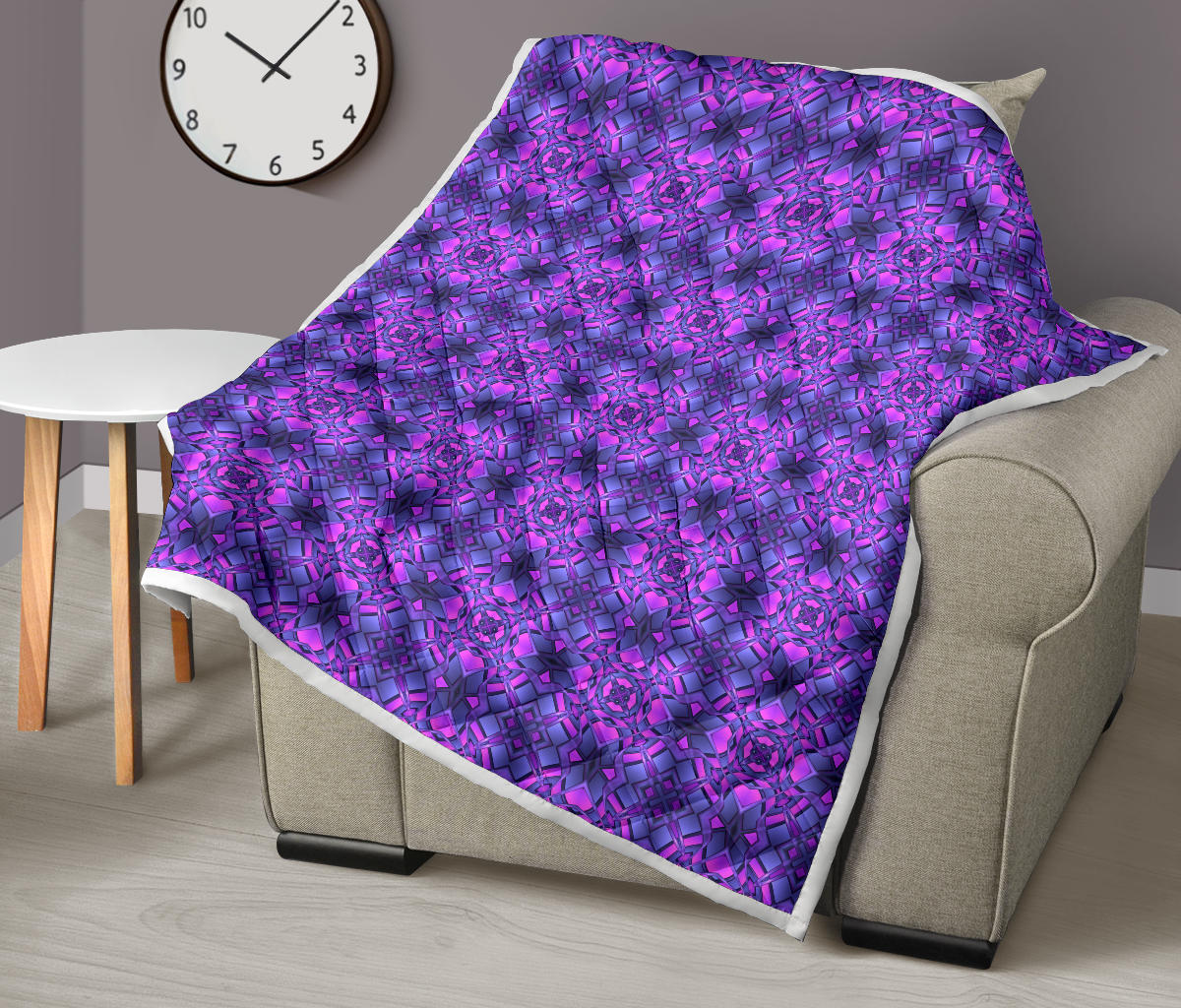 kaleidoscope Pattern Print Design Quilt Bedspread