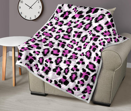 Leopard Pink Skin Print Quilt Bedspread