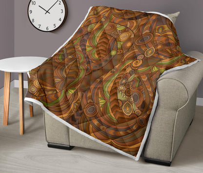 Maori Ornament Design Print Quilt Bedspread