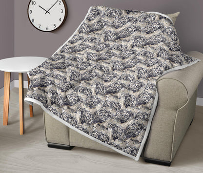 Owl Realistic Themed Design Print Quilt Bedspread