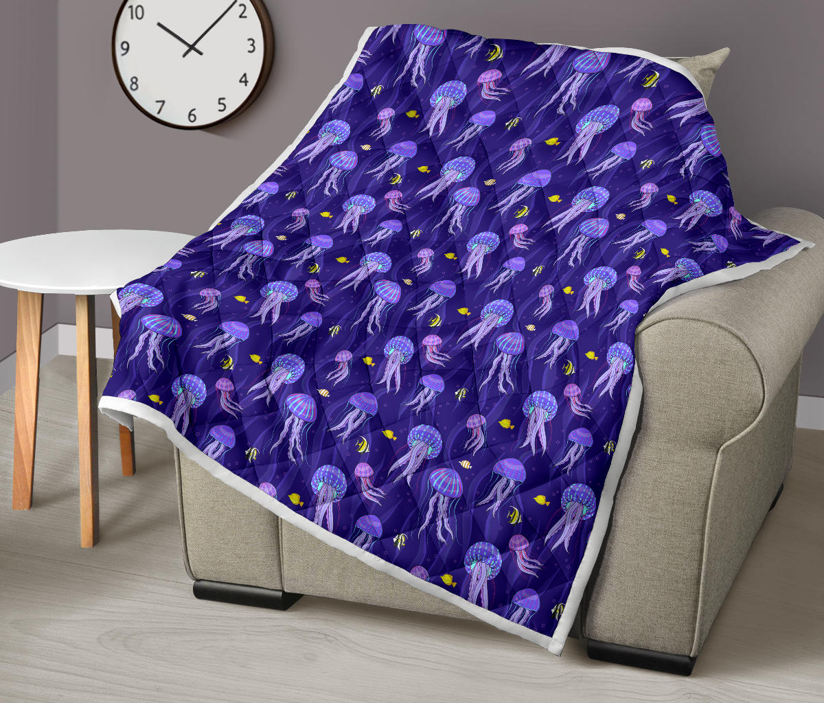 Jellyfish Style Print Quilt Bedspread