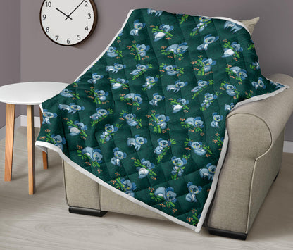 Koala Blue Design Print Quilt Bedspread