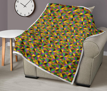 Kente Triangle Design African Print Quilt Bedspread