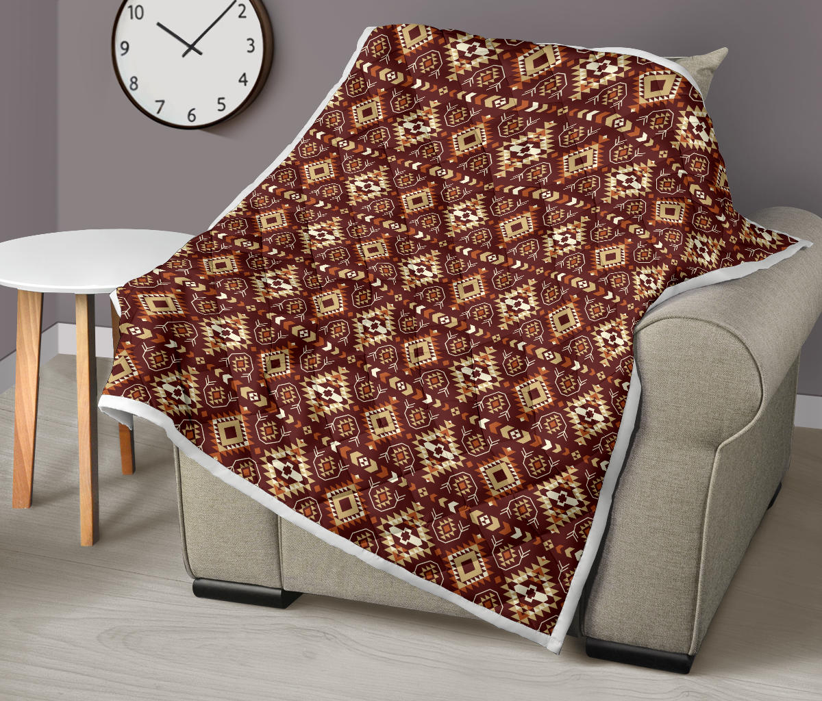 Navajo Native Color Print Pattern Quilt Bedspread