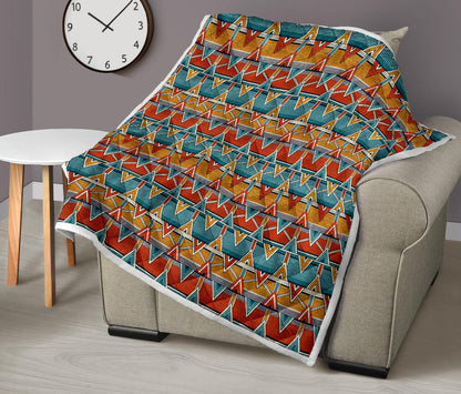 Kente Print African Design Themed Quilt Bedspread