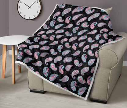 Paisley Pink Design Mandala Print Quilt Bedspread