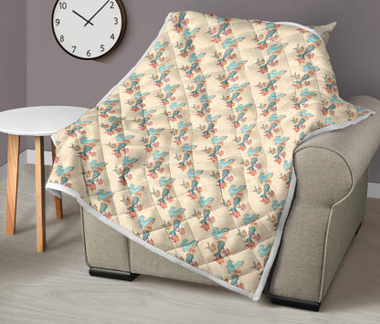 Mermaid Girl With Fish Design Print Quilt Bedspread