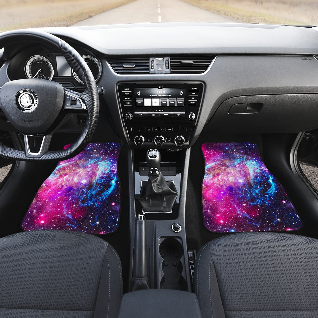 Galaxy Night Purple Space Print Car Floor Mats