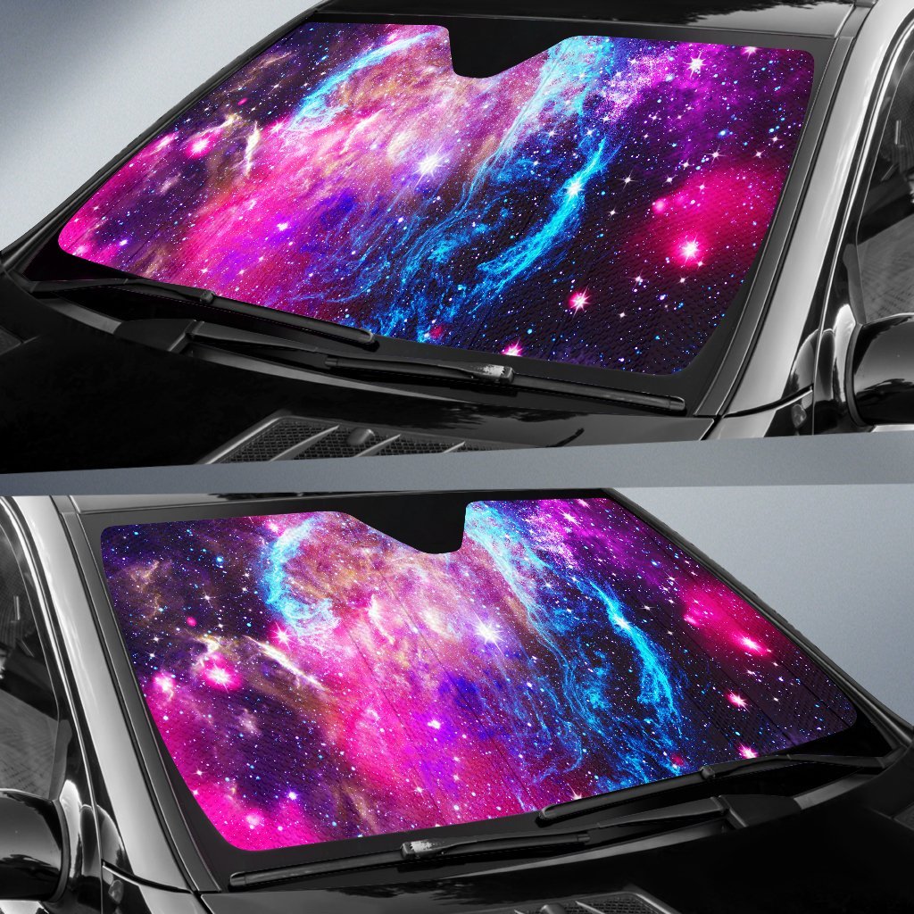 Galaxy Night Purple Space Print Car Sun Shade For Windshield