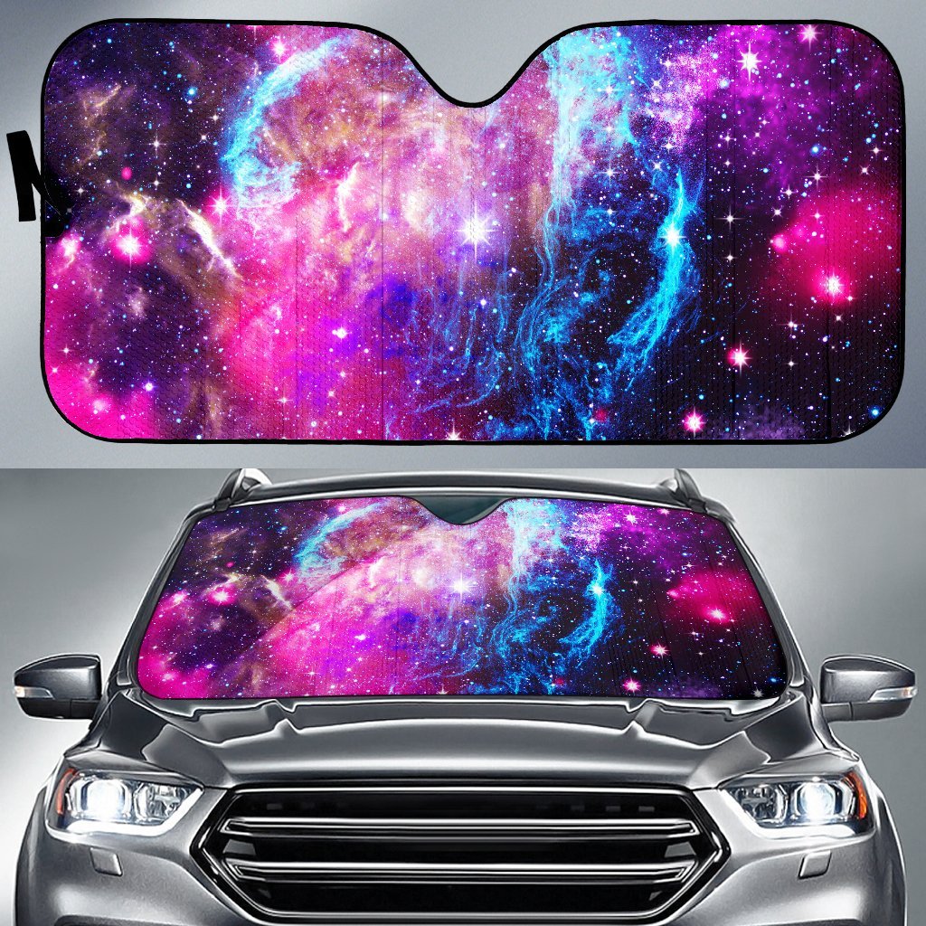 Galaxy Night Purple Space Print Car Sun Shade For Windshield