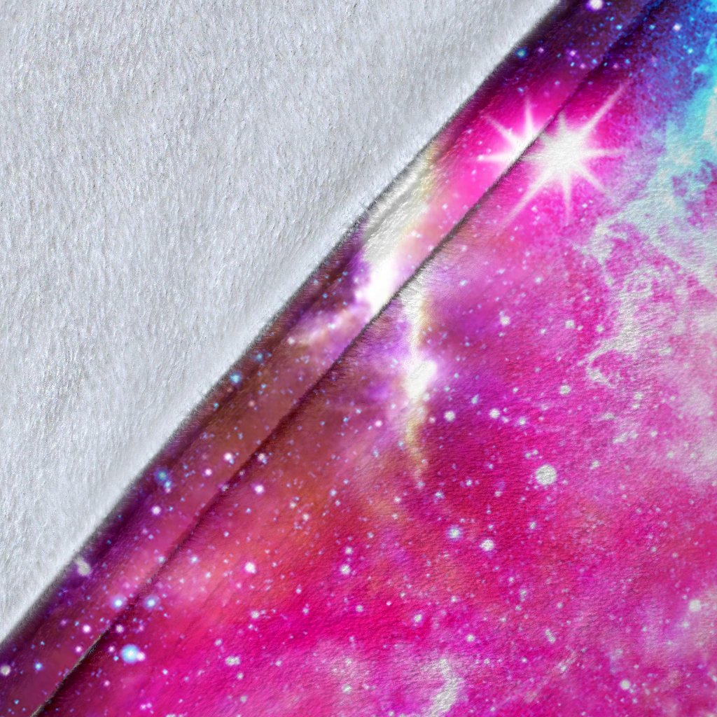 Galaxy Night Purple Space Print Fleece Blanket