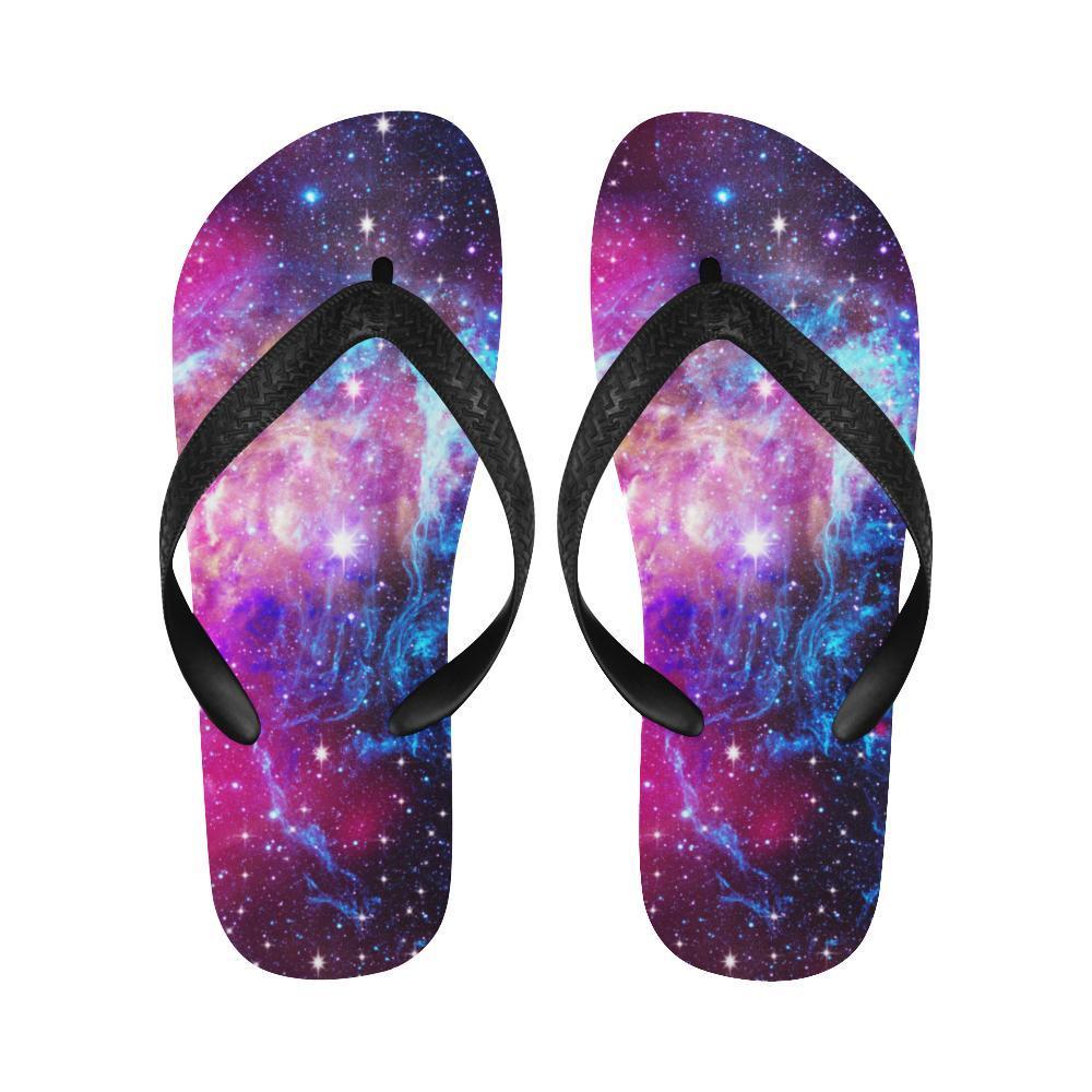 Galaxy Night Purple Space Print Flip Flops-JTAMIGO.COM