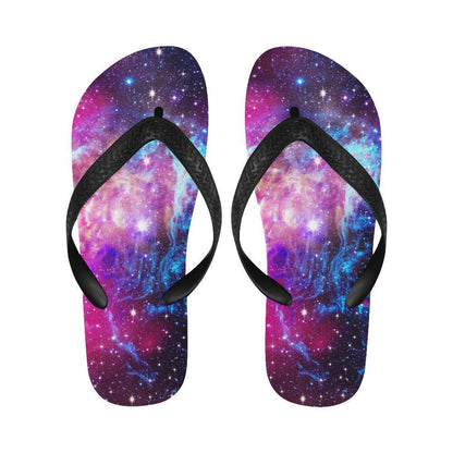 Galaxy Night Purple Space Print Flip Flops-JTAMIGO.COM