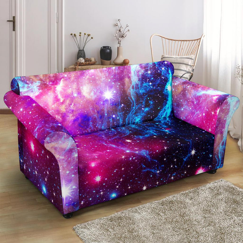 Galaxy Night Purple Space Print Loveseat Slipcover-JTAMIGO.COM