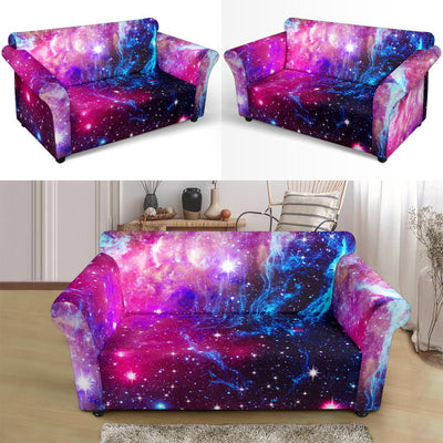 Galaxy Night Purple Space Print Loveseat Slipcover-JTAMIGO.COM