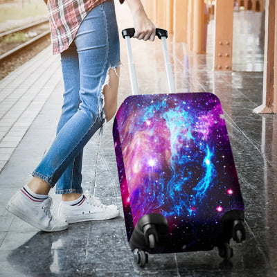 Galaxy Night Purple Space Print Luggage Cover Protector