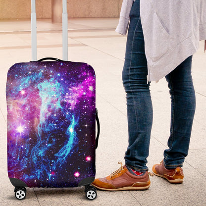 Galaxy Night Purple Space Print Luggage Cover Protector