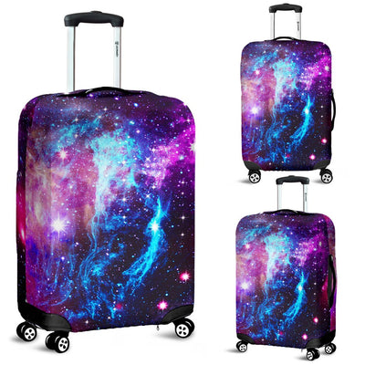 Galaxy Night Purple Space Print Luggage Cover Protector