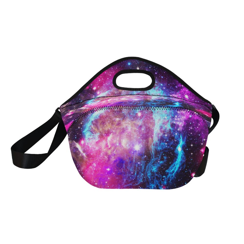 Galaxy Night Purple Space Print Neoprene Lunch Bag (Model 1669)(Large)-JTAMIGO.COM