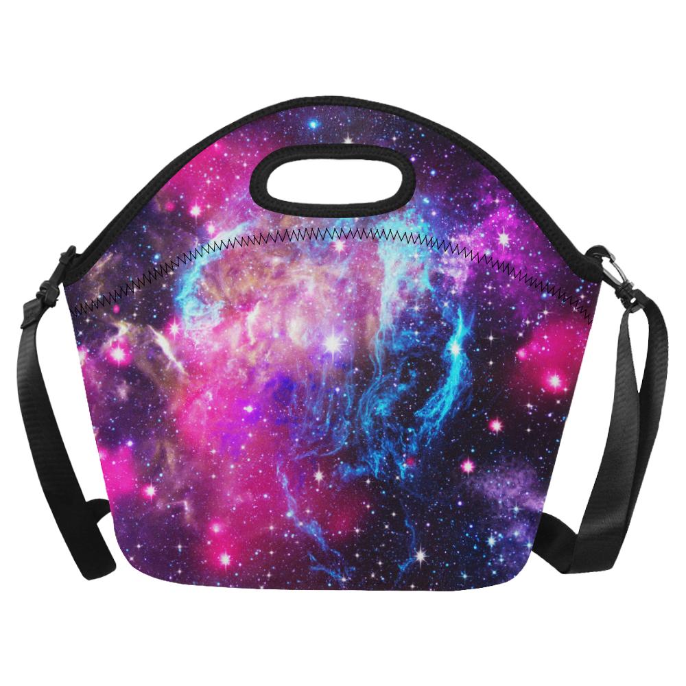 Galaxy Night Purple Space Print Neoprene Lunch Bag (Model 1669)(Large)-JTAMIGO.COM