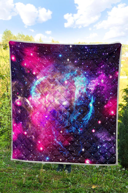 Galaxy Night Purple Space Print Premium Quilt-JTAMIGO.COM