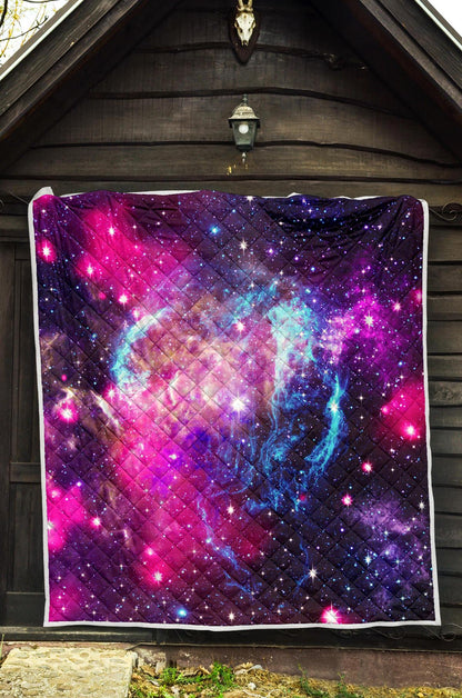 Galaxy Night Purple Space Print Premium Quilt-JTAMIGO.COM