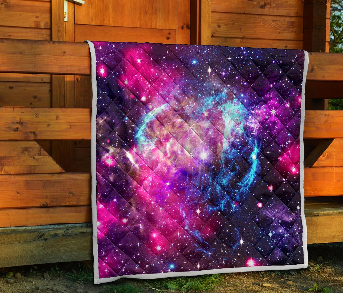 Galaxy Night Purple Space Print Premium Quilt-JTAMIGO.COM