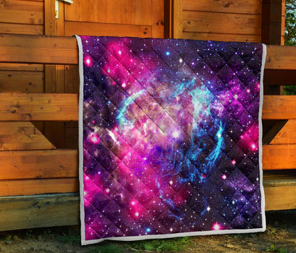 Galaxy Night Purple Space Print Premium Quilt-JTAMIGO.COM