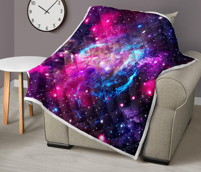 Galaxy Night Purple Space Print Premium Quilt-JTAMIGO.COM