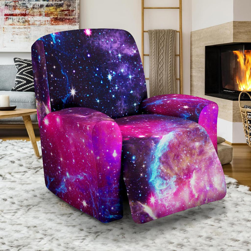 Galaxy Night Purple Space Print Recliner Slipcover-JTAMIGO.COM