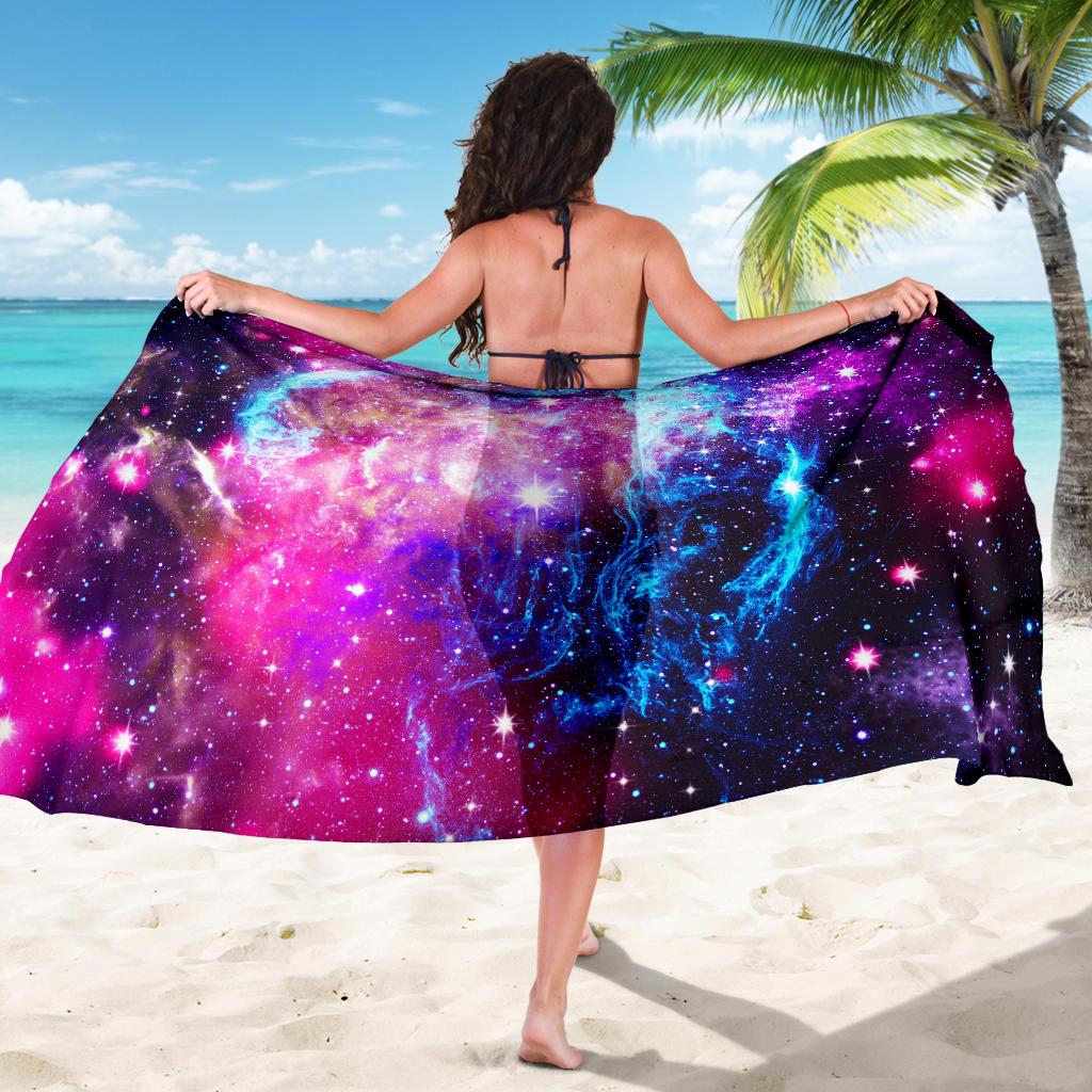 Galaxy Night Purple Space Print Sarong Pareo Wrap