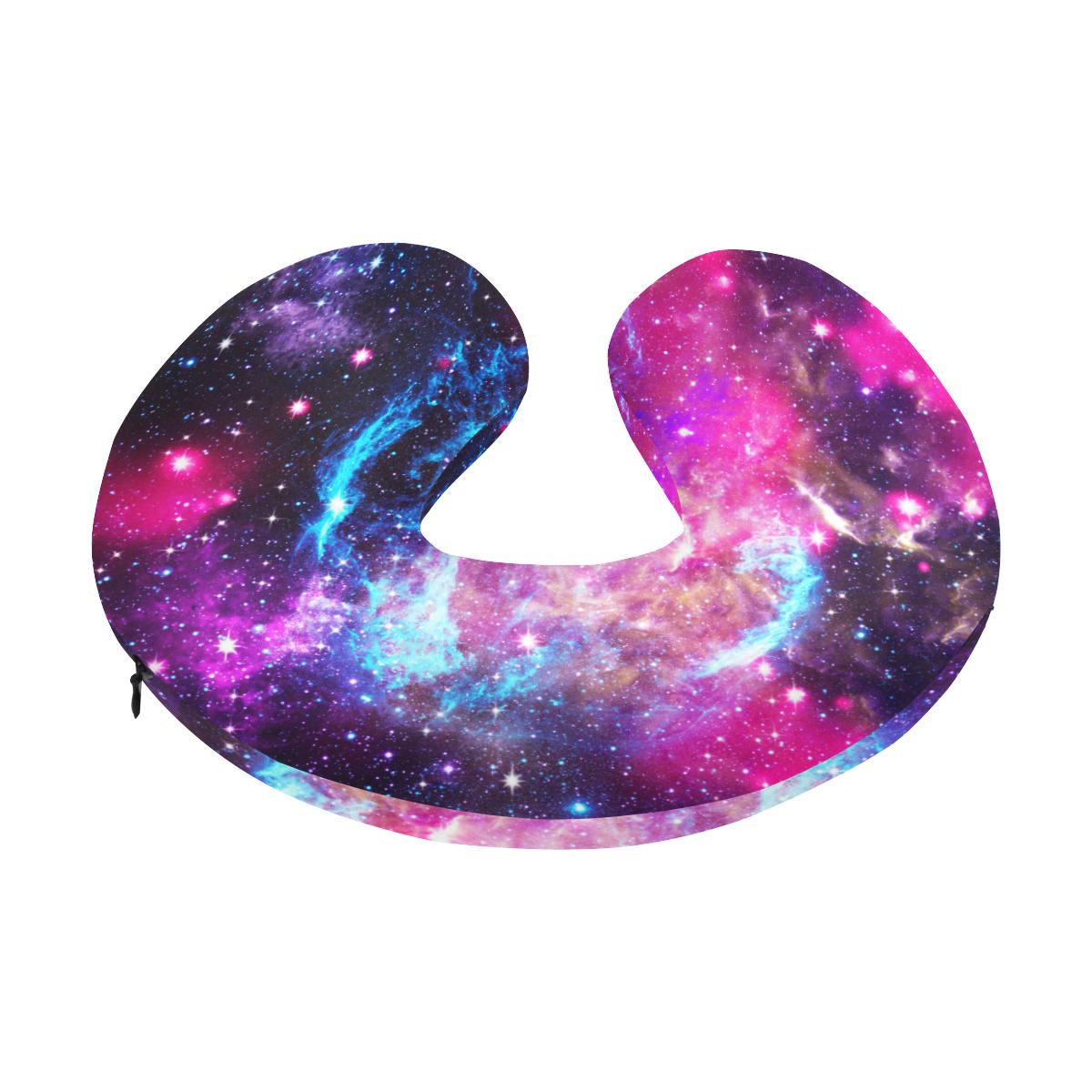 Galaxy Night Purple Space Print U-Shaped Travel Neck Pillow-JTAMIGO.COM