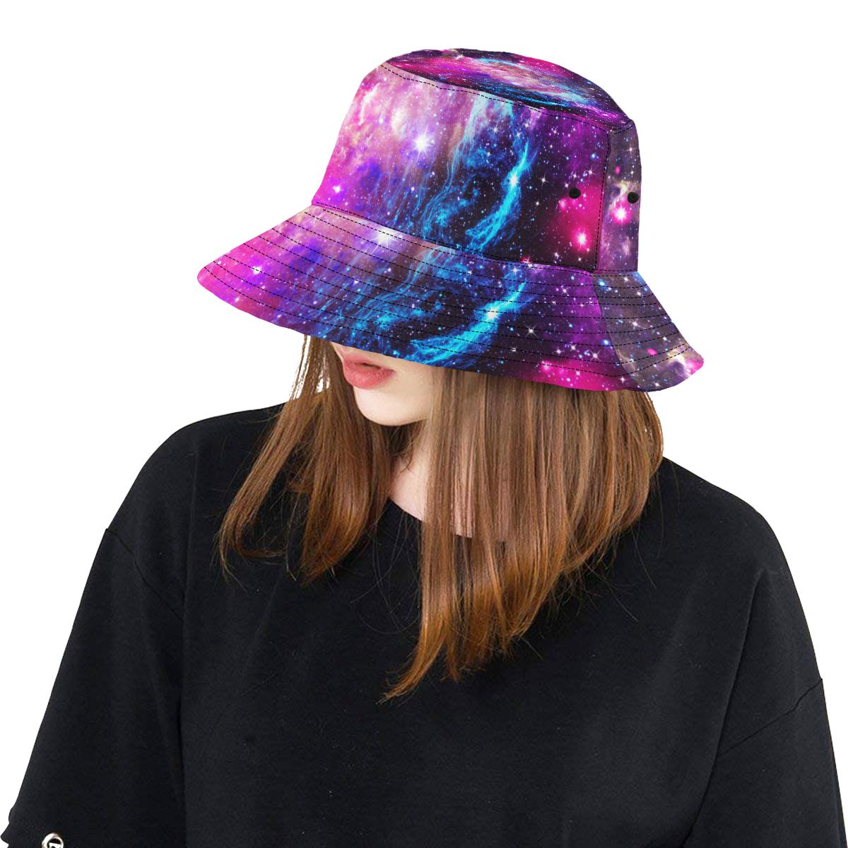 Galaxy Night Purple Space Print Unisex Bucket Hat