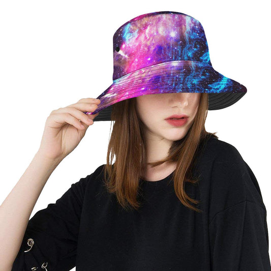 Galaxy Night Purple Space Print Unisex Bucket Hat