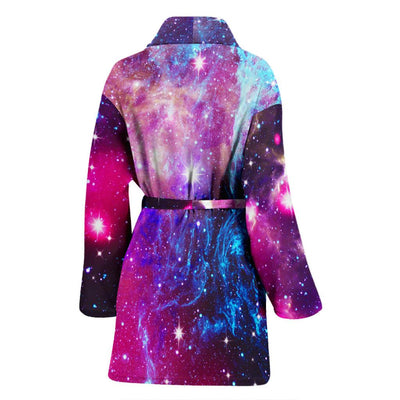 Galaxy Night Purple Space Print Women Bath Robe-JTAMIGO.COM