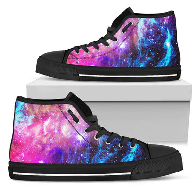 Galaxy Night Purple Space Print Women High Top Shoes