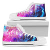 Galaxy Night Purple Space Print Women High Top Shoes