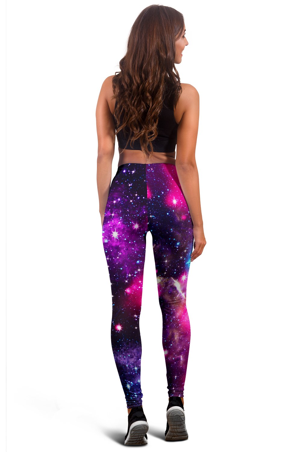 Galaxy Night Purple Space Print Women Leggings