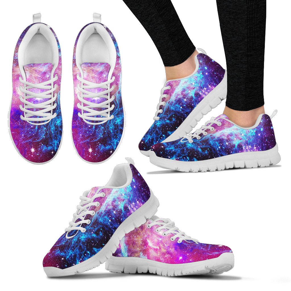 Galaxy Night Purple Space Print Women Sneakers Shoes