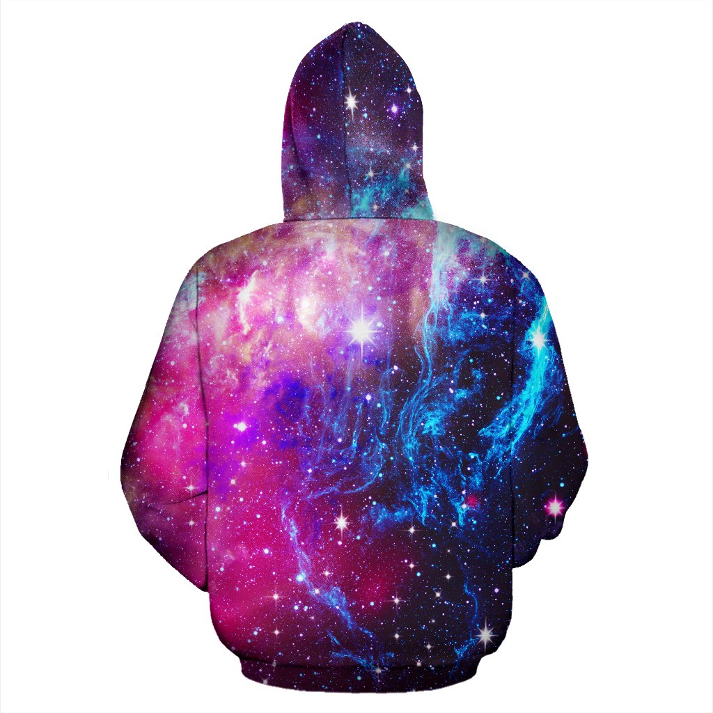 Galaxy Night Purple Space Print Zip Up Hoodie