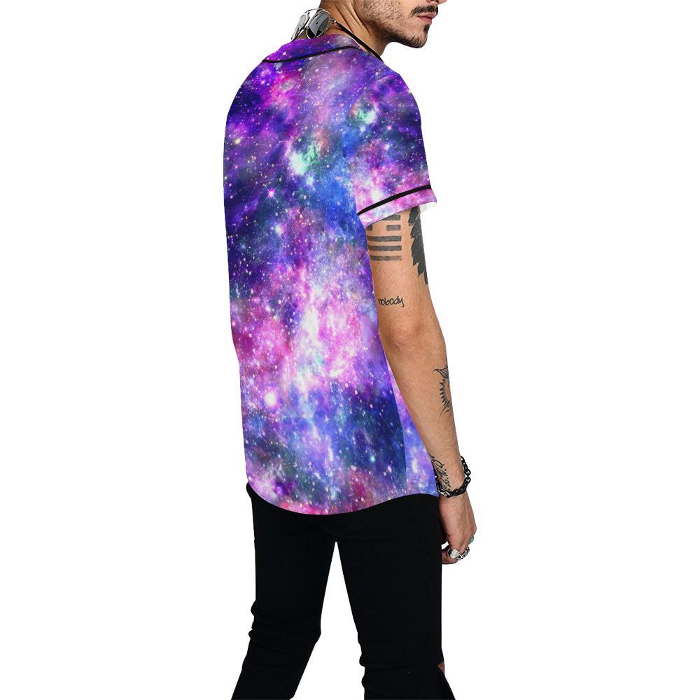 Galaxy Night Stardust Space Print Baseball Jersey-JTAMIGO.COM