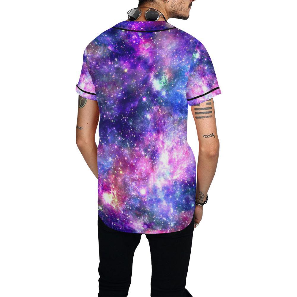 Galaxy Night Stardust Space Print Baseball Jersey-JTAMIGO.COM