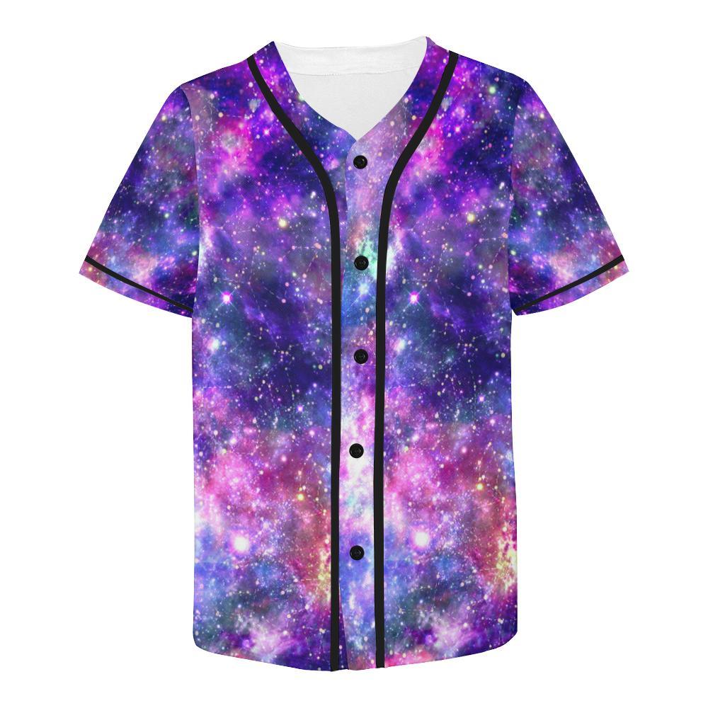 Galaxy Night Stardust Space Print Baseball Jersey-JTAMIGO.COM